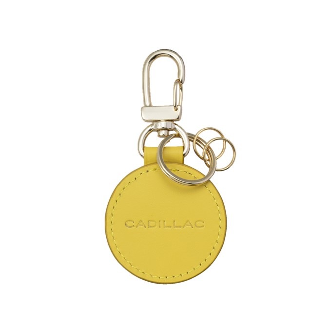CADILLAC LOGO LEATHER KEY RING (YELLOW)