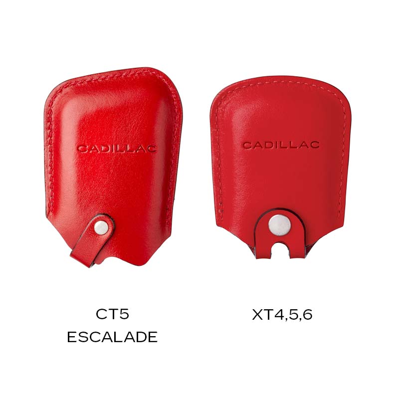 【受注生産】レザーキーケース（RED）XT4、5、6／CT5／ESCALADE※受注生産品のため、レザーキーケースのみでの注文をお願いいたします。