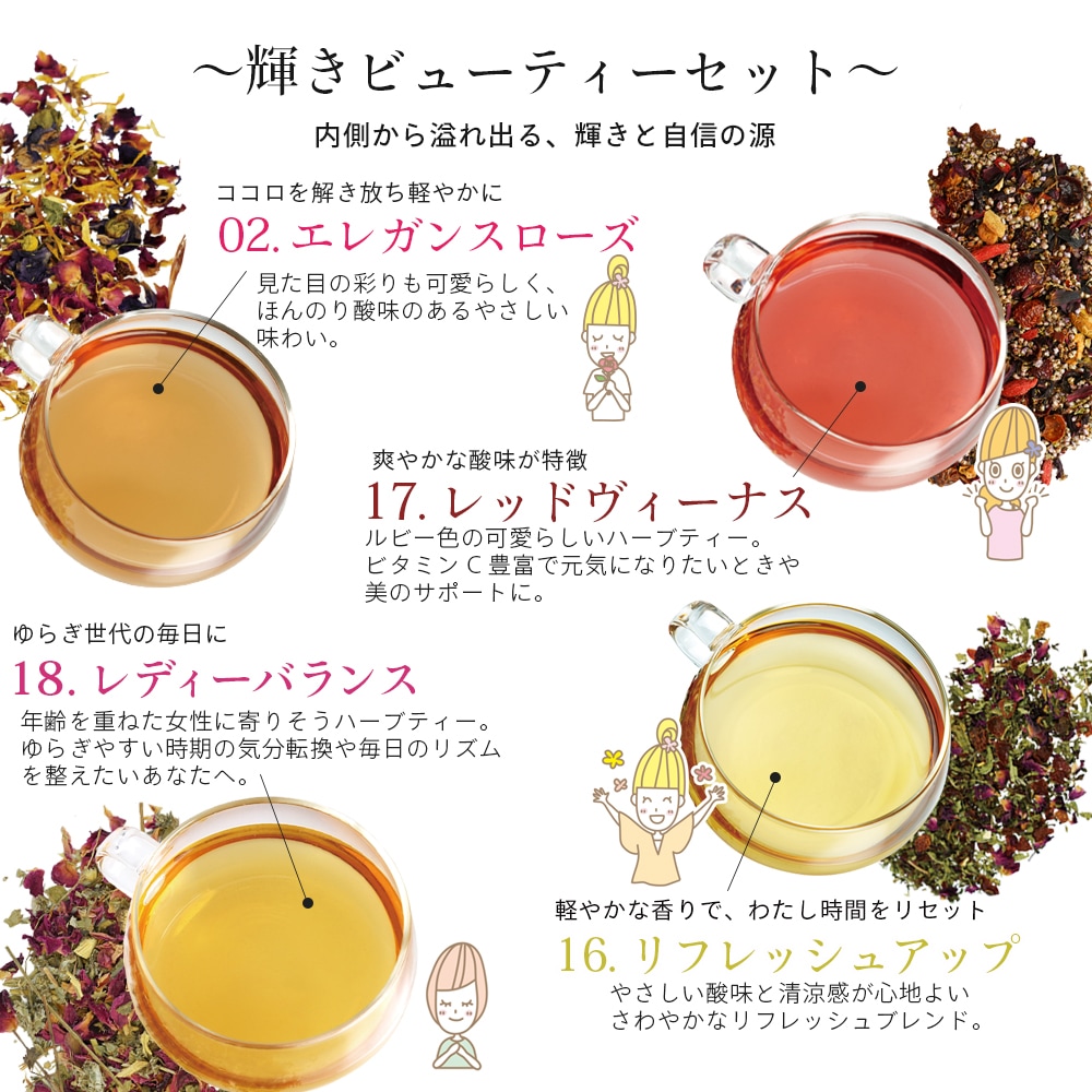 カフェ・ド・サボンのハーブティーパーティー 4種類選べるお試しブレンドハーブティーセット  【ドライハーブ/ハーブティー/温活/ノンカフェイン飲料】【ポスト投函送料無料】【ポストお届け可】