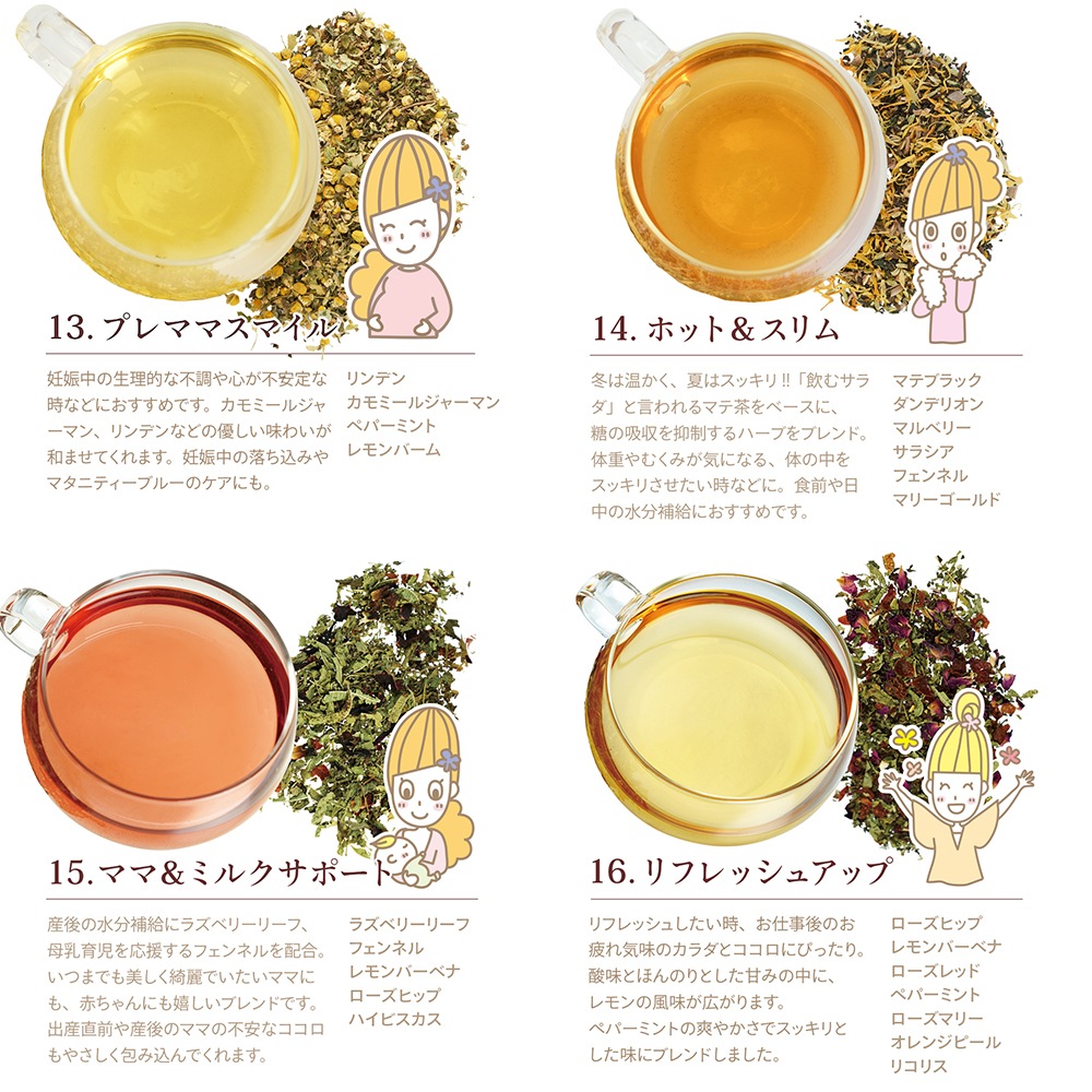 カフェ・ド・サボンのハーブティーパーティー 4種類選べるお試しブレンドハーブティーセット  【ドライハーブ/ハーブティー/温活/ノンカフェイン飲料】【ポスト投函送料無料】【ポストお届け可】