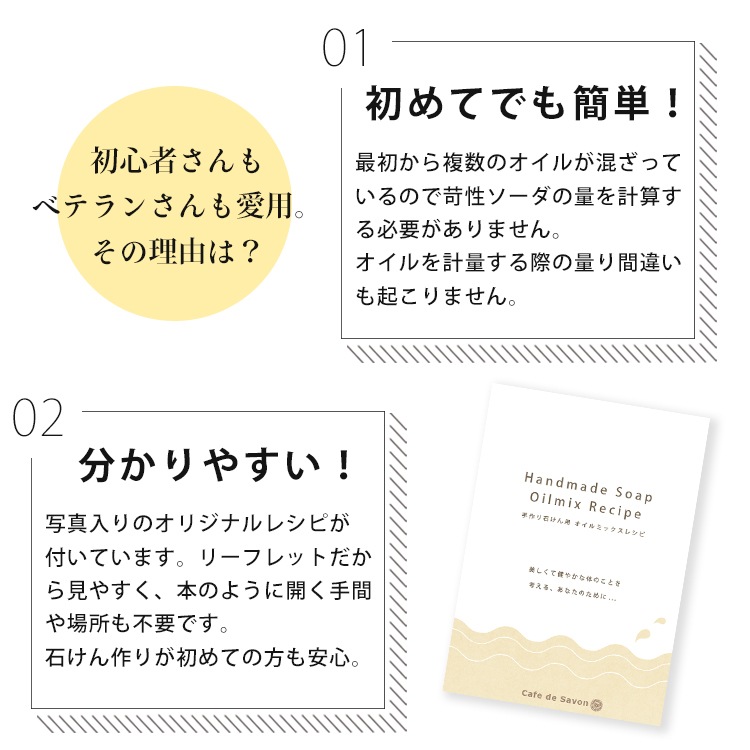 【計量不要】手作り石けん オイルミックス 贅沢アボカドベビー石けん 250g ［ハーフサイズ］レシピ付 【 手作り石鹸キット / 材料 / オイル / ハンドメイド / コールドプロセス / 未精製 / オーガニック 】