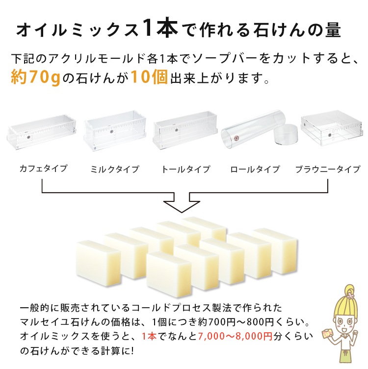 【計量不要】手作り石けん オイルミックス 贅沢アボカドベビー石けん 250g ［ハーフサイズ］レシピ付 【 手作り石鹸キット / 材料 / オイル / ハンドメイド / コールドプロセス / 未精製 / オーガニック 】