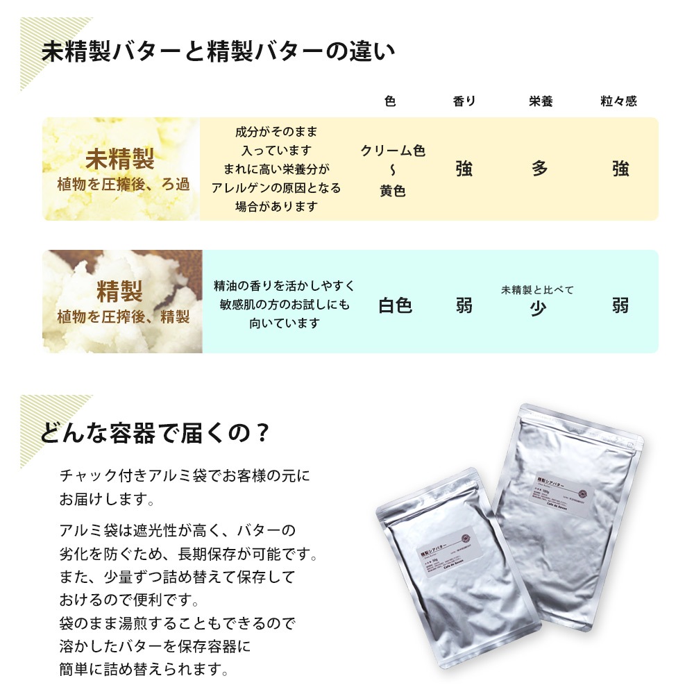 精製シアバター 100g 【 100% 天然 植物性 リップクリーム ハンドクリーム 手作り石鹸 石けん 手作りコスメ 手作り化粧品 軟膏 スキンケア 】【ポストお届け可】