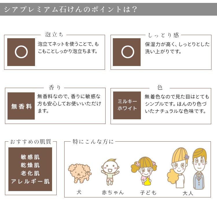 カフェ・ド・サボンのできたて天然手作り石けん　シアプレミアム ハーフサイズ　【 手作り石けん ノンケミカル 無添加 コールドプロセス シャンプーバー 】