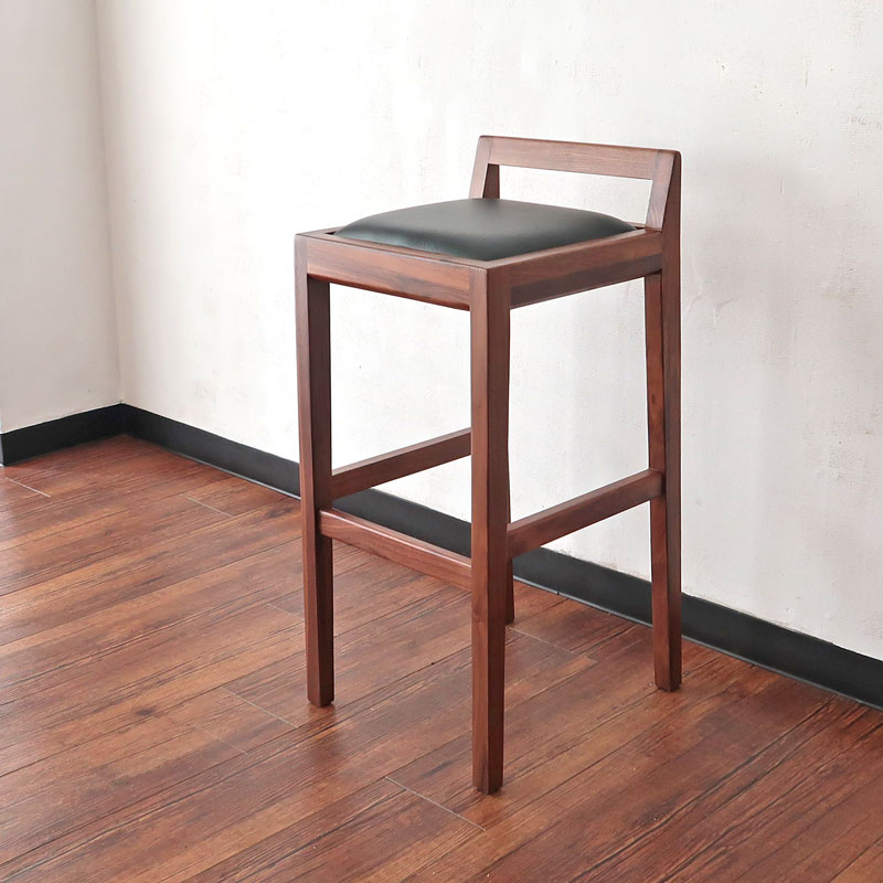 ウォールナット材 カウンターチェア 完成品 背もたれ付き バーチェア カウンタースツール ハイチェア ハイスツール 椅子 イス チェア 単脚 木製 ウッド レザー カフェ カウンター キッチン おしゃれ