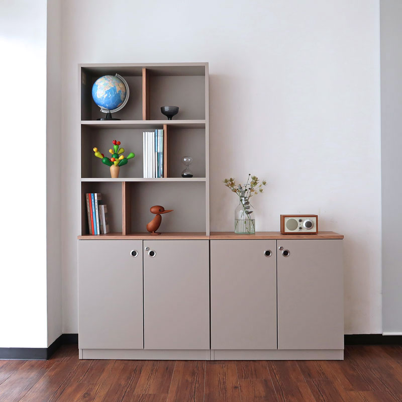 【完成品】 書斎 本棚 大容量 収納 A4 グレー 幅80 奥行30 スリム 可動棚 木製 オープン 収納棚 書棚 ブックシェルフ リビングラック ラック オープンラック