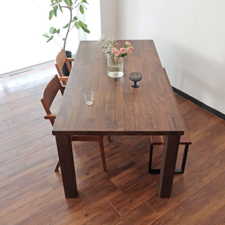 ダイニングテーブル 幅180cm 奥行90cm 無垢 無垢材 ウォールナット材