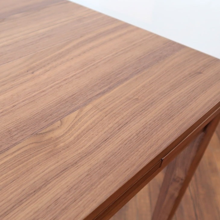 【伸長式】ダイニングテーブル 幅80〜130cm ウォールナット材 2人掛け コンパクト ナチュラル シンプル 高級 天然木