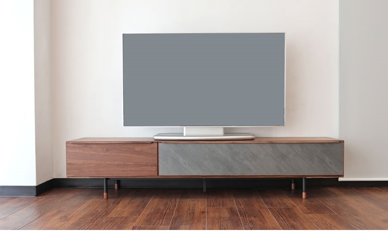 テレビ台 幅180cm｜ローボード TV台｜コンクリート調×木目｜収納付き｜おしゃれ モダンデザイン【時間指定NG】