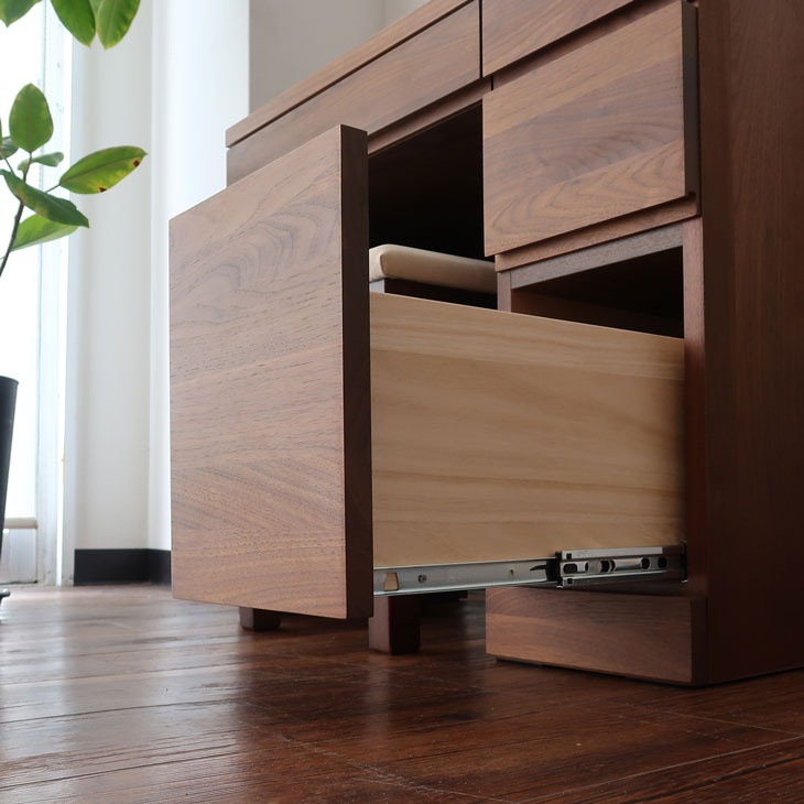 ドレッサー 幅80cm 日本製 完成品 鏡台 天然木 ウォールナット オーク 高級感 木製 頑丈 一面鏡