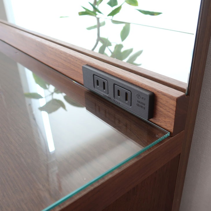 ドレッサー 幅80cm 日本製 完成品 鏡台 天然木 ウォールナット オーク 高級感 木製 頑丈 一面鏡