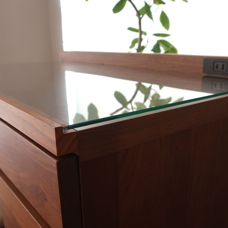 ドレッサー 幅80cm 日本製 完成品 鏡台 天然木 ウォールナット オーク 高級感 木製 頑丈 一面鏡