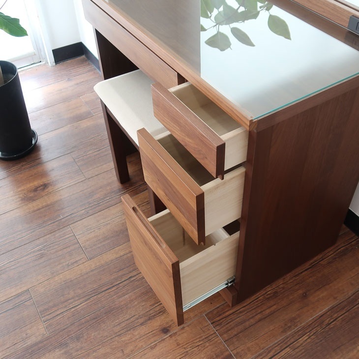 ドレッサー 幅80cm 日本製 完成品 鏡台 天然木 ウォールナット オーク 高級感 木製 頑丈 一面鏡