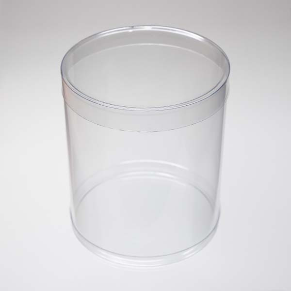 透明プラスチック円筒形収納ケース 5 クリアケース 円筒 M4-5 40Φ×50H 材質：PVC 口元：ストレート