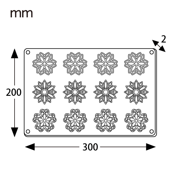 Pavoni シリコン型 マンダラ 12取 300×200 1枚入 KPP014-1 | 型・道具