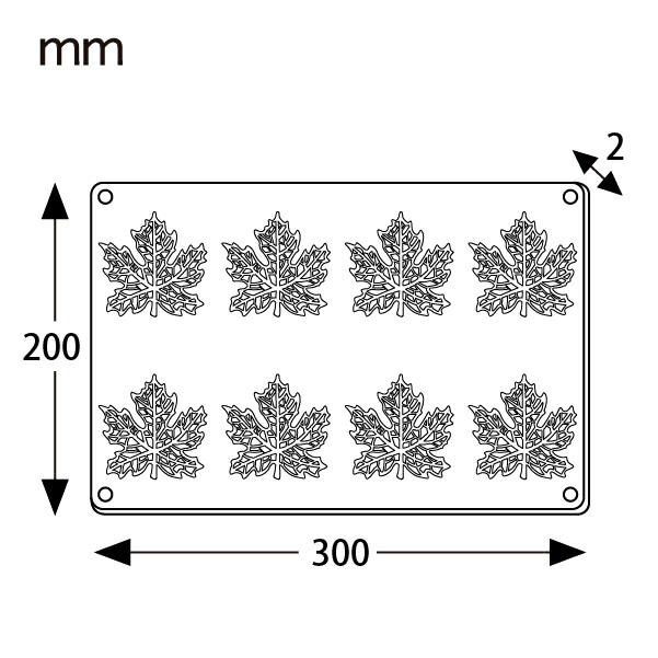 Pavoni シリコン型 メープル 12取 300×200 1枚入KPP020-1 | 型
