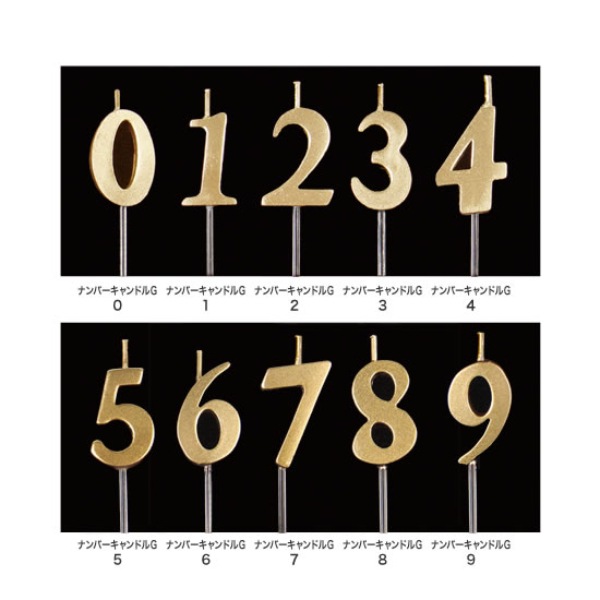 テーブルナンバー キャンドル ナンバーキャンドル G-0 (ゴールド0) 24本入 KDP010-24
