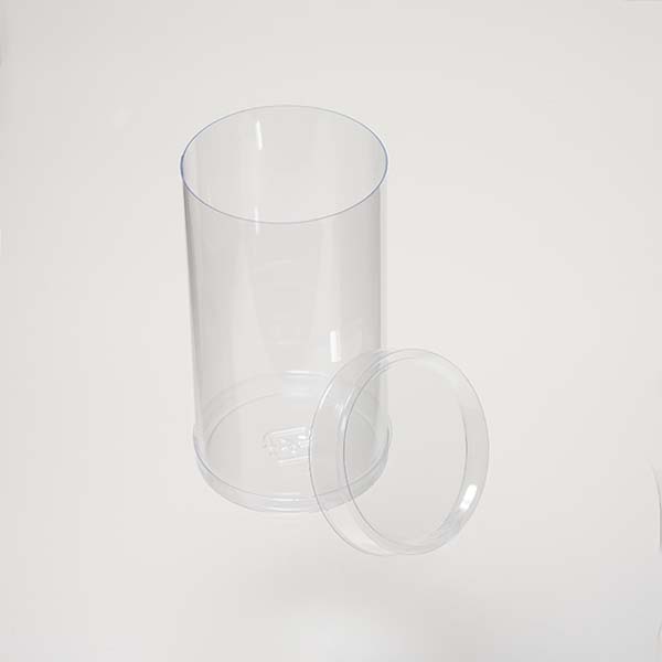 PVC 円筒ケース (透明) φ50×H90mm 20個入 蓋付き ZAP003-20