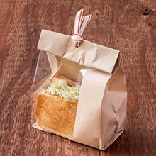 パン袋 (クラフト/透明) 100枚入 マチあり OP12-100 | ラッピング資材