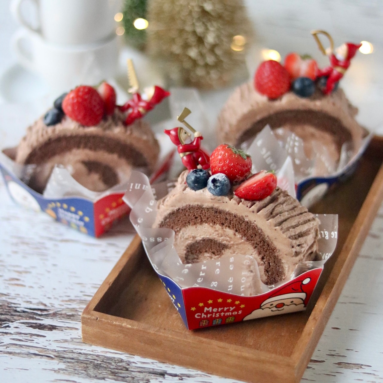 クリスマスケーキピック、30セット　森の小人、サンタ、飾り、雪の結晶、cotta クリスマスケーキピック、30セット 森の小人、サンタ、飾り、雪の結晶