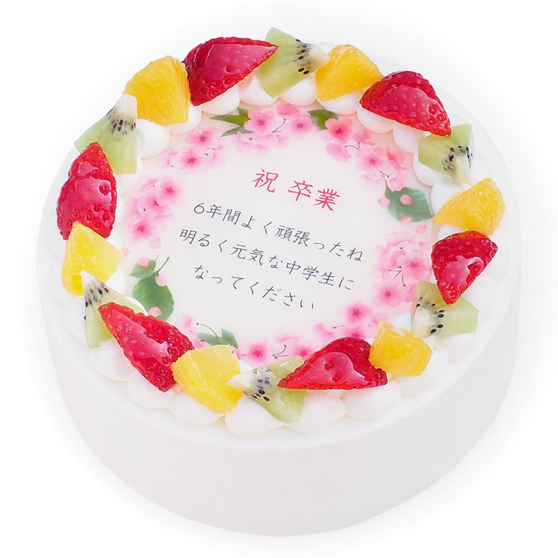 春のお祝い桜ケーキ 4号