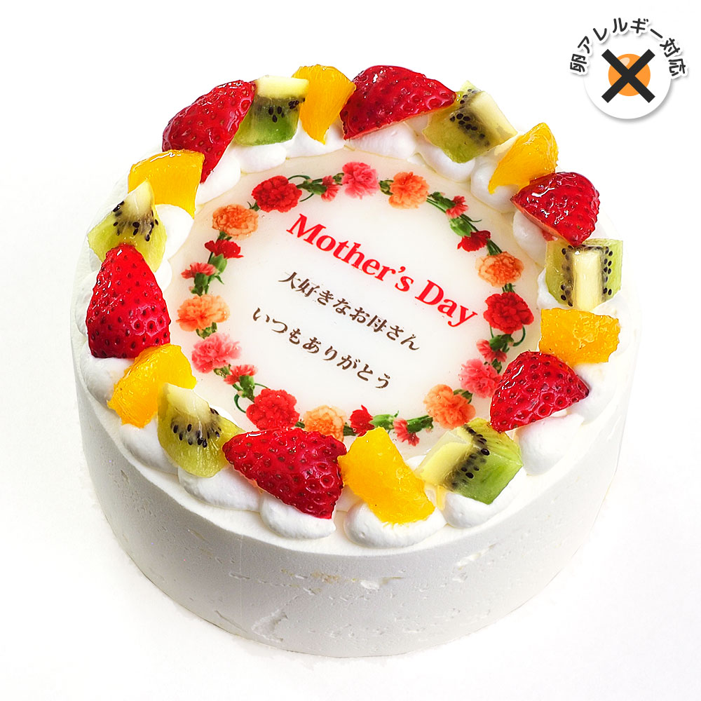 卵不使用母の日ケーキ生クリーム 5号