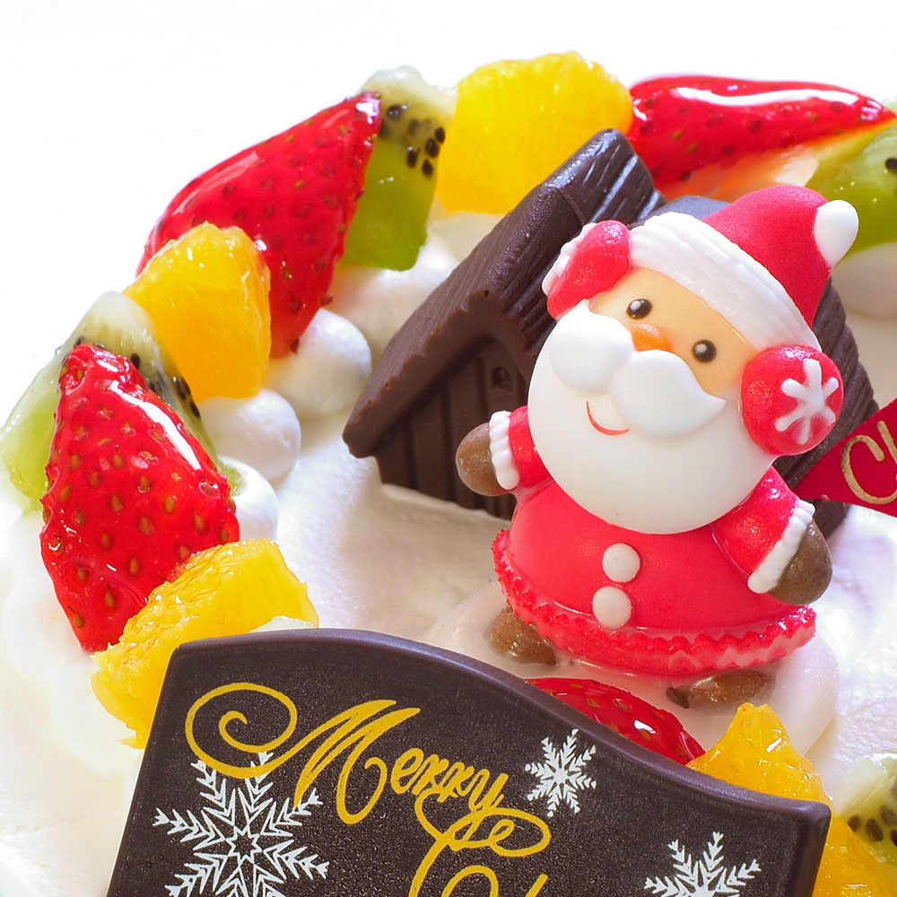 卵不使用クリスマスケーキ フルーツ生クリーム 5号