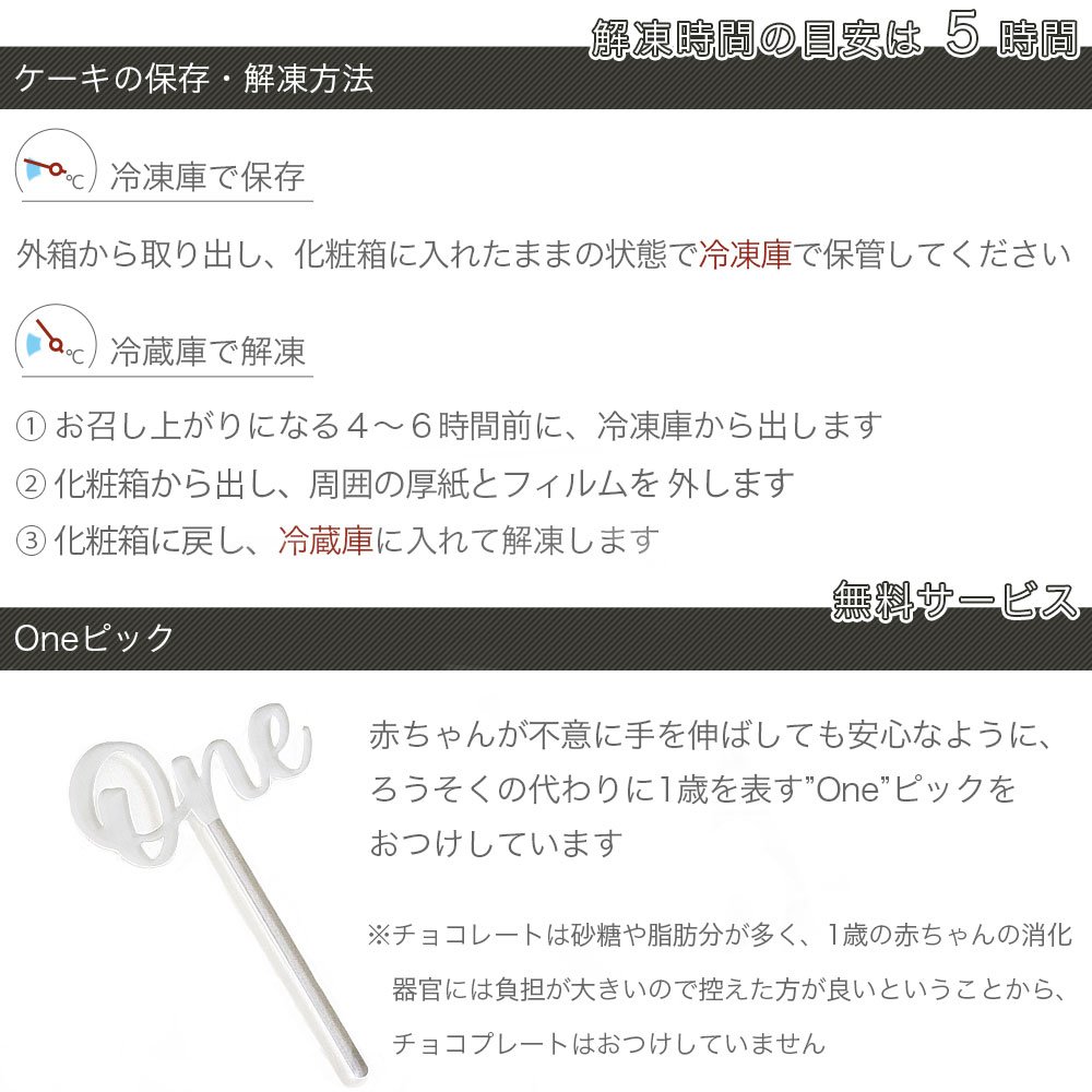 いちごのファーストバースデーケーキ 3号