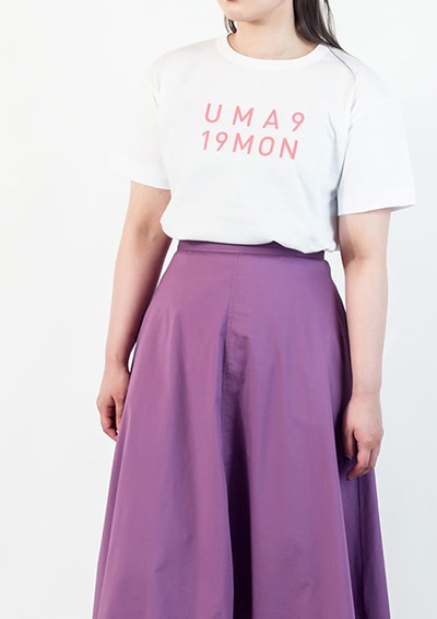 [即納品]Tシャツ　ユニセックス＜うまくいく紋・LOGO・白地ピンクプリント＞　※ギフトラッピング不可