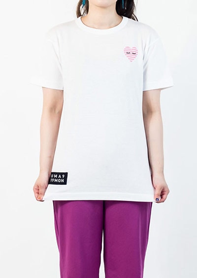 [即納品]Tシャツ　ユニセックス　うまくいく紋＜[恋愛成就]の神様・ホワイト＞　※ギフトラッピング不可