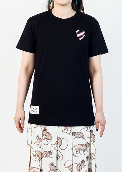 [即納品]Tシャツ　ユニセックス　うまくいく紋＜[恋愛成就]の神様・ブラック＞　※ギフトラッピング不可