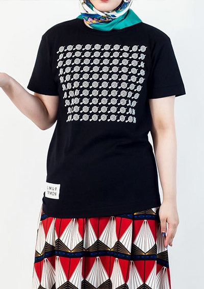 [即納品]Tシャツ　ユニセックス　うまくいく紋＜[必勝祈願]の神様・ブラック＞　※ギフトラッピング不可