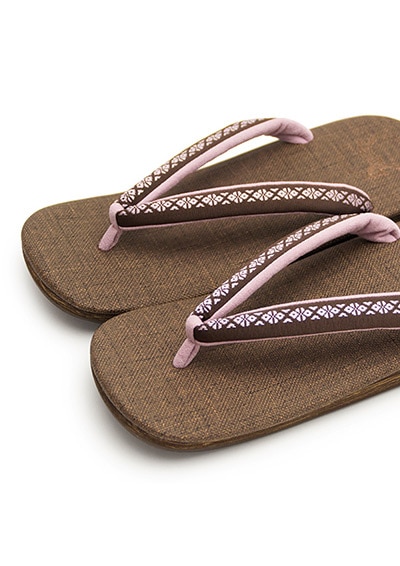 [オーダー品]カフェぞうり　メンズ　No.7420＜博多織/茶色地＞