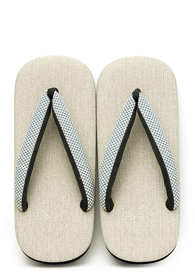 [オーダー品]カフェぞうり　メンズ　No.6120＜江戸小紋/鱗文様・ブルー＞