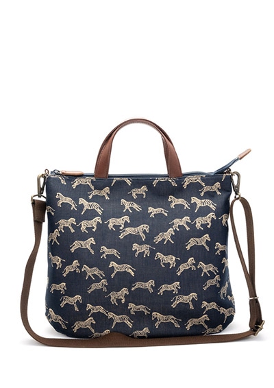 [即納品]グレーザ　西陣織＜ゼブラス・紺＞革：ブラウン