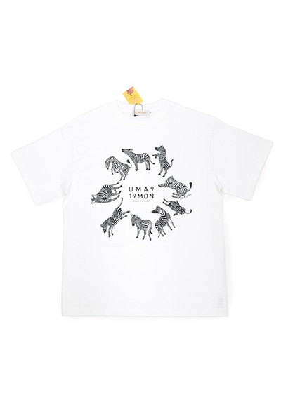 [即納品]Tシャツ　ユニセックス＜うまくいく紋・丸ロゴ・WHT＞