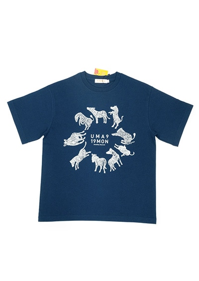 [即納品]Tシャツ　ユニセックス＜うまくいく紋・丸ロゴ・BLU＞
