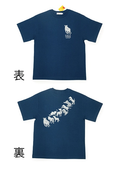 [即納品]Tシャツ　ユニセックス＜うまくいく紋・右肩上がり・BLU＞