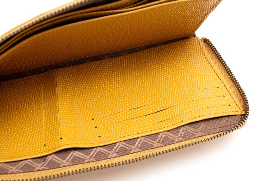 [即納品]縦たば財布ロング　ギアナ＜No.421C（辛子）＞