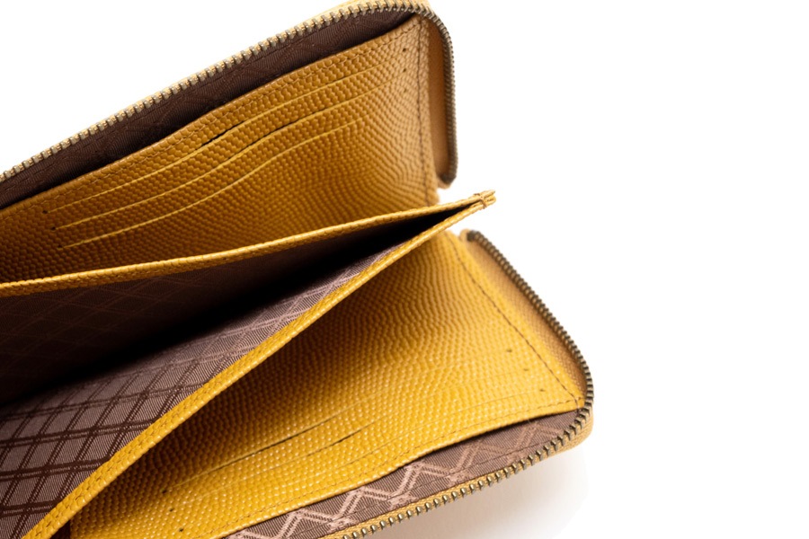 [即納品]縦たば財布ロング　ギアナ＜No.421C（辛子）＞