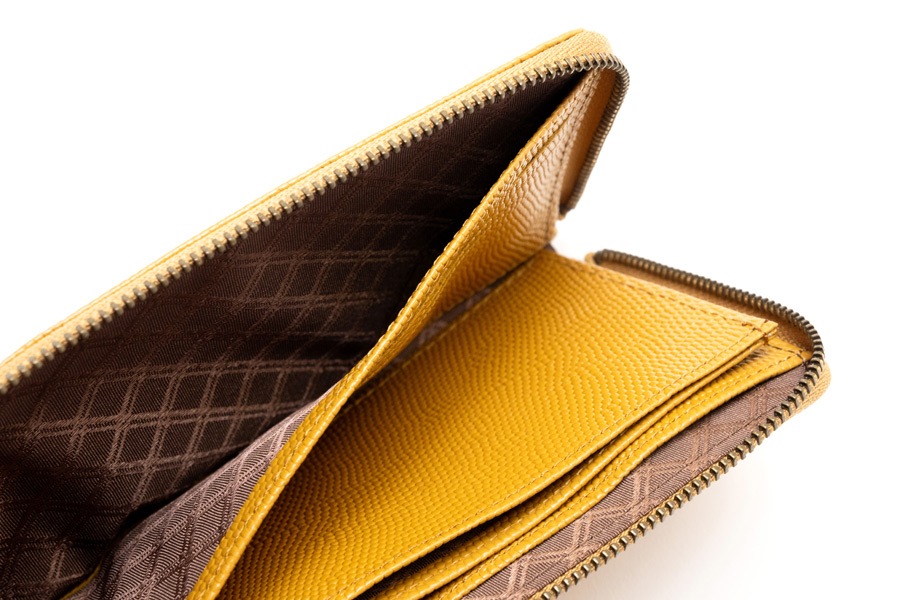 [即納品]縦たば財布ロング　ギアナ＜No.421C（辛子）＞