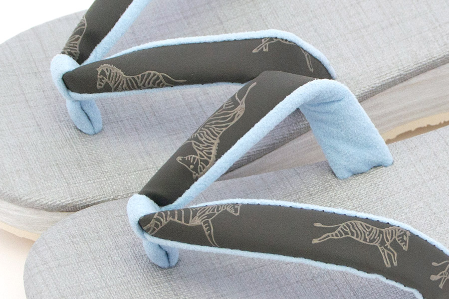 [Lサイズ即納品]カフェぞうりサマー　レディース　No.34423＜うるしまうま・グレー＞（厚底モデル）