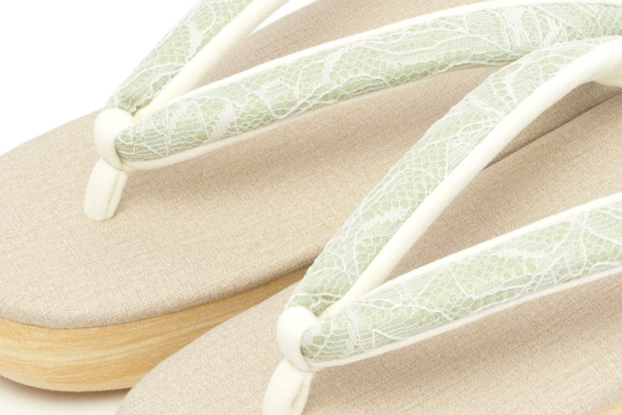 [Sサイズ即納品]カフェぞうり　レディース　No.26421＜ボタニカルレース鼻緒＞