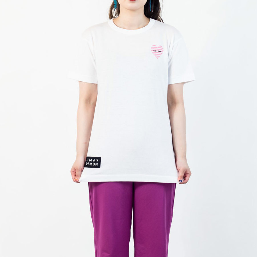 [即納品]Tシャツ　ユニセックス　うまくいく紋＜[恋愛成就]の神様・ホワイト＞　※ギフトラッピング不可