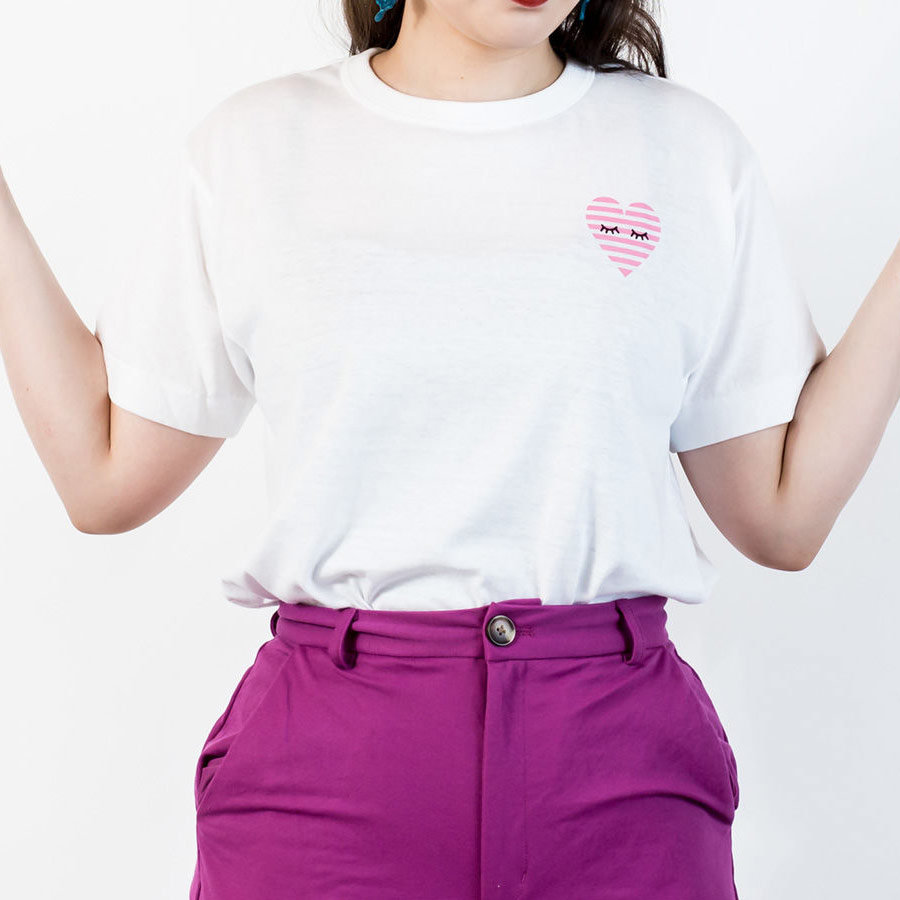 [即納品]Tシャツ　ユニセックス　うまくいく紋＜[恋愛成就]の神様・ホワイト＞　※ギフトラッピング不可