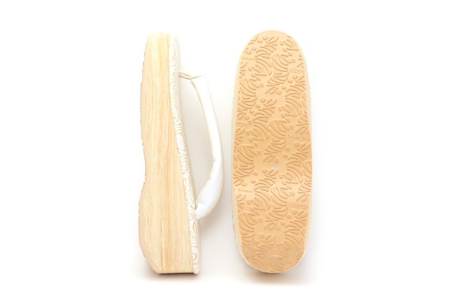 [オーダー品]カフェぞうり　レディース　No.26021＜ボタニカル／アイボリー＞