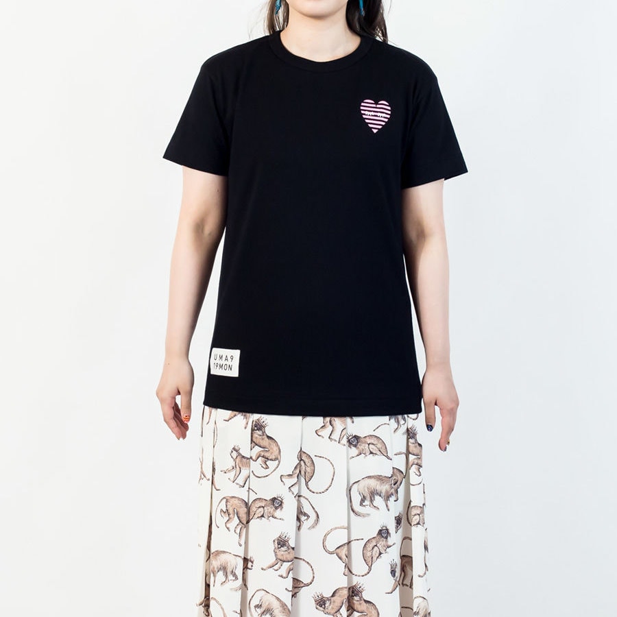 [即納品]Tシャツ　ユニセックス　うまくいく紋＜[恋愛成就]の神様・ブラック＞　※ギフトラッピング不可