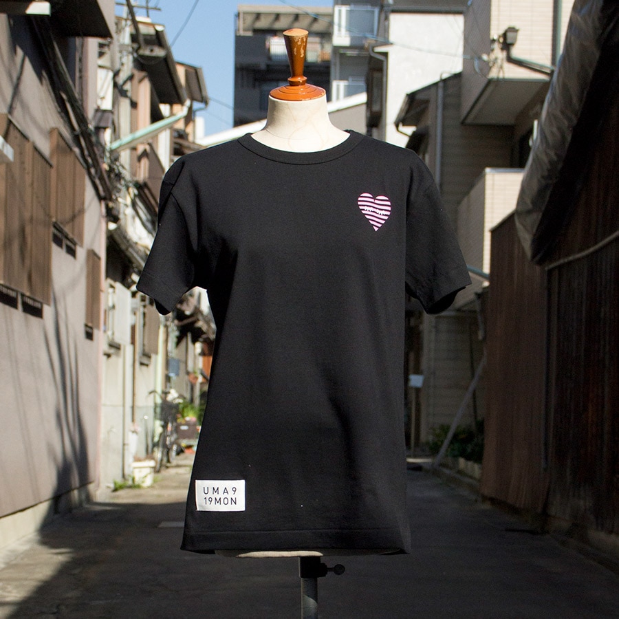 [即納品]Tシャツ　ユニセックス　うまくいく紋＜[恋愛成就]の神様・ブラック＞　※ギフトラッピング不可