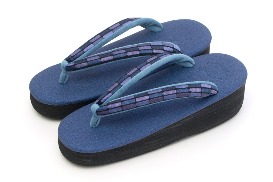 [Sサイズ即納品]カフェぞうり　レディース　No.25421＜プリズム8ブロック・トワイライト＞