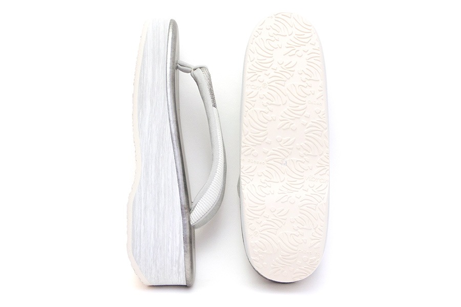 [オーダー品]カフェぞうりレディース No.29422＜鎧織・光波／グレー＞